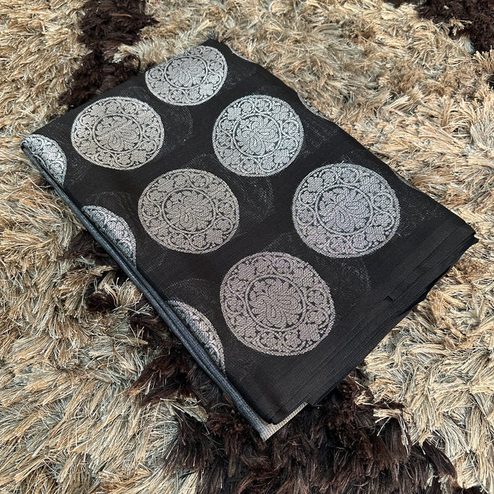 Black Tissue Silk Jacquard Border Saree